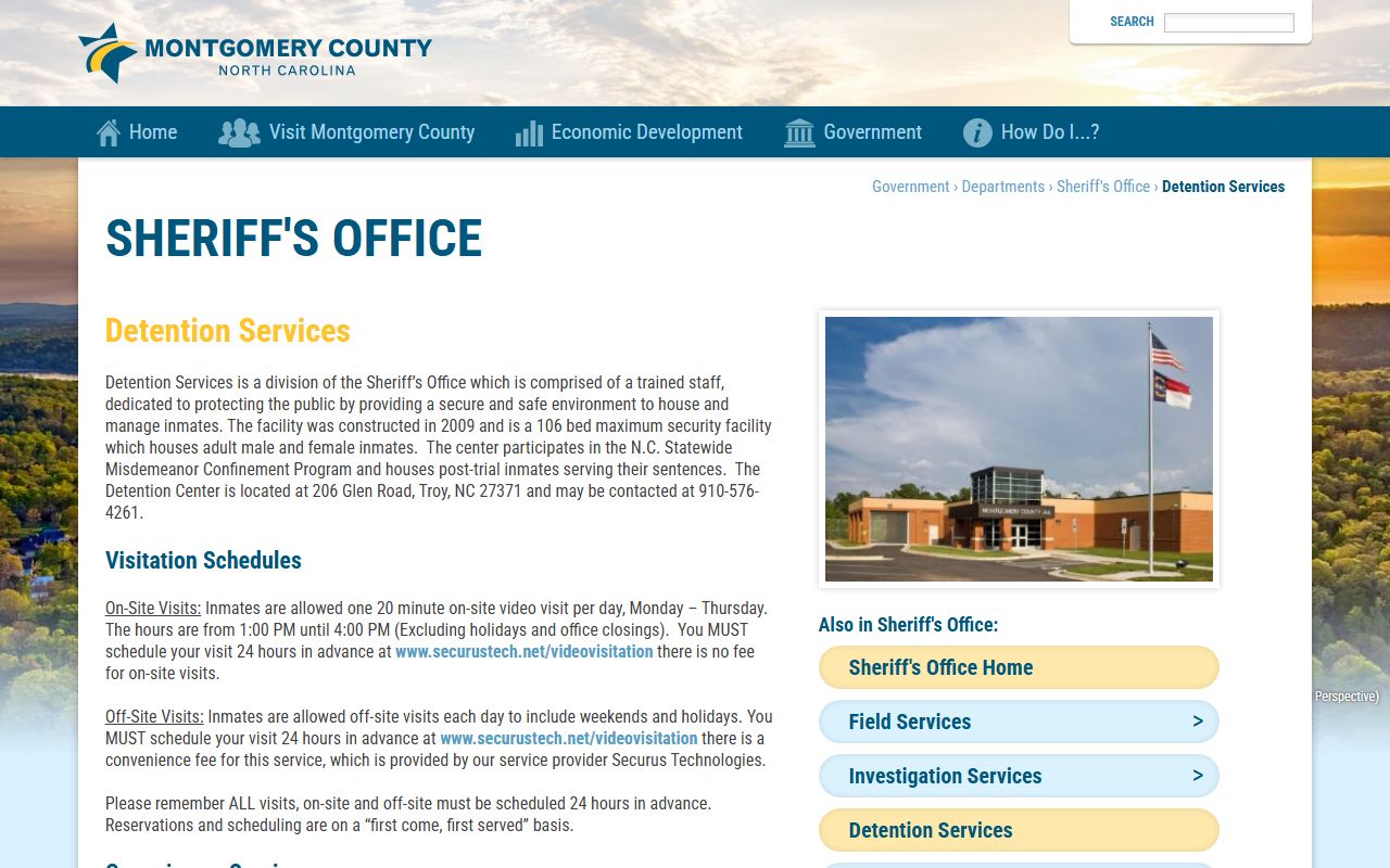 Montgomery County Detention Center booking reports facility