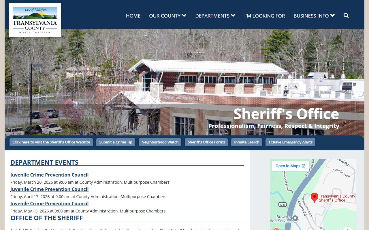 Transylvania County Sheriff's Office booking reports
