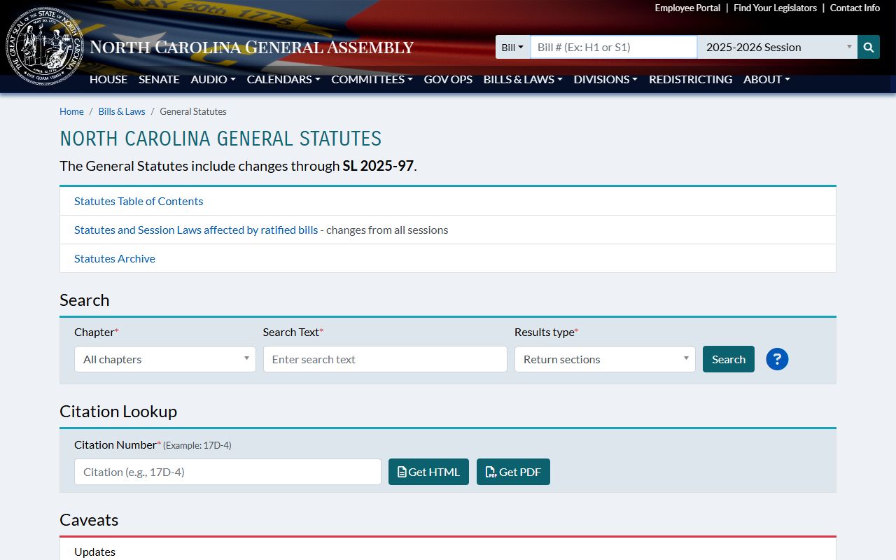 North Carolina General Statutes governing booking reports and public records access
