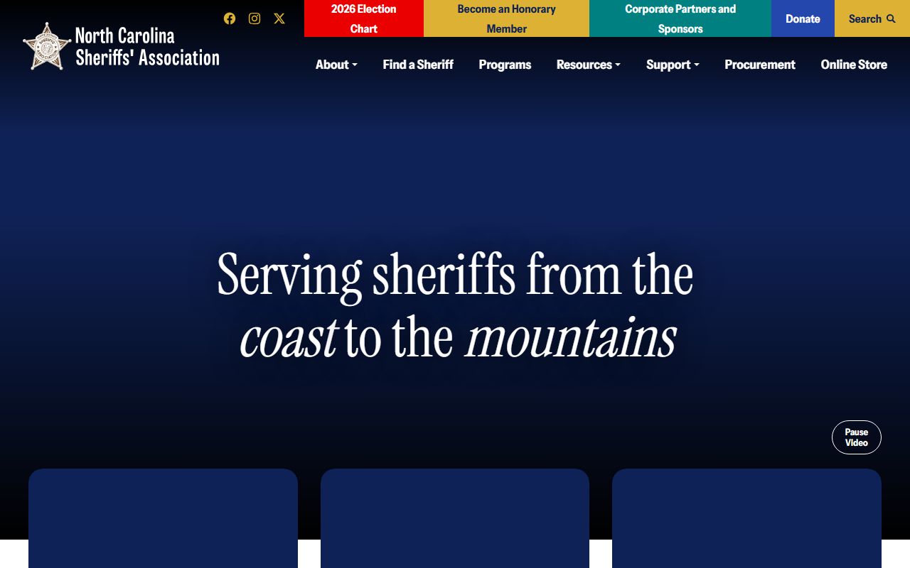 North Carolina Sheriffs Association directory for finding county booking reports
